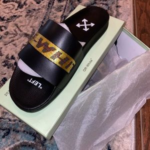 Off-White Men’s Industrial Leather Slide Sandals